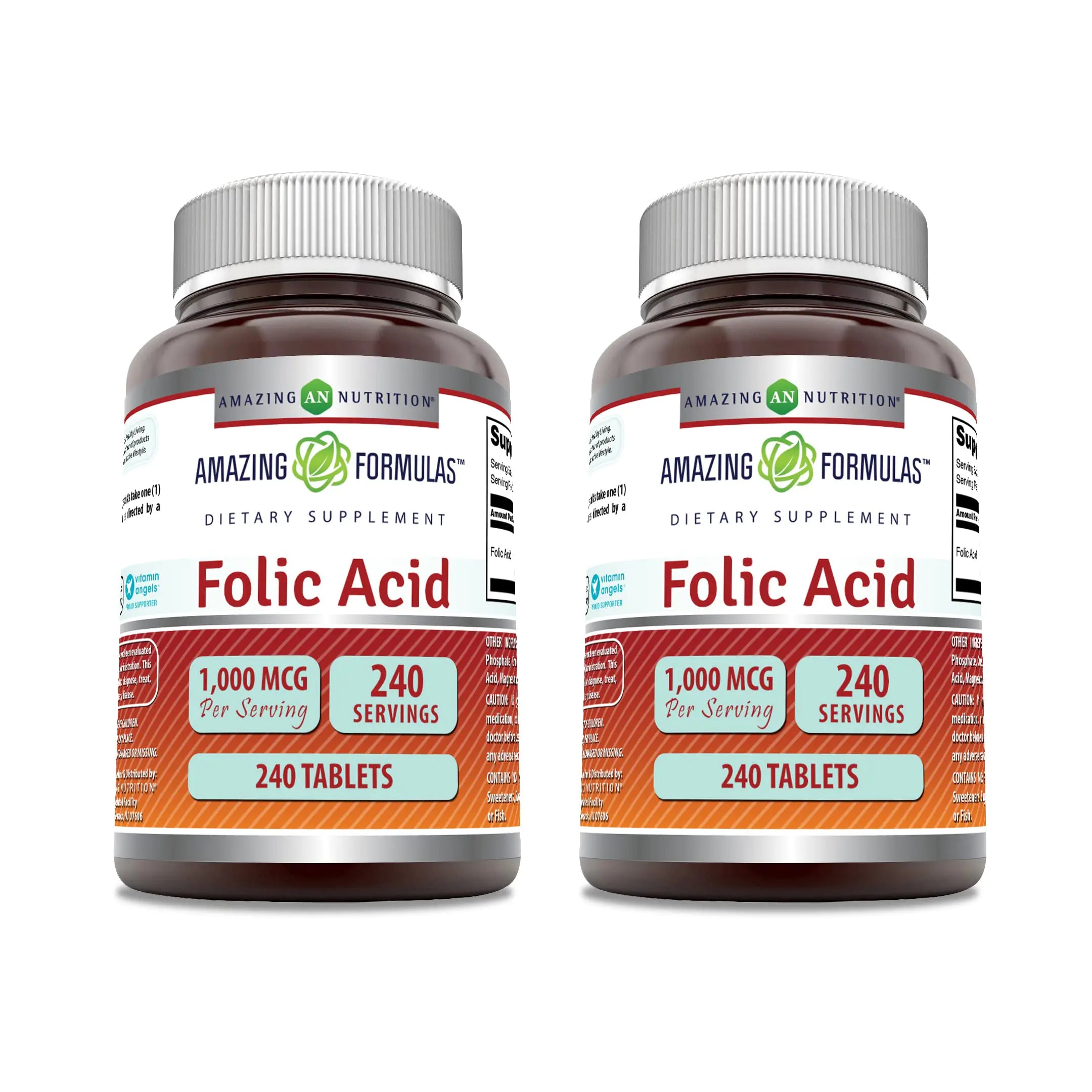 Folic Acid 1000 mcg Supplement – Non-GMO, Gluten-Free, USA Made