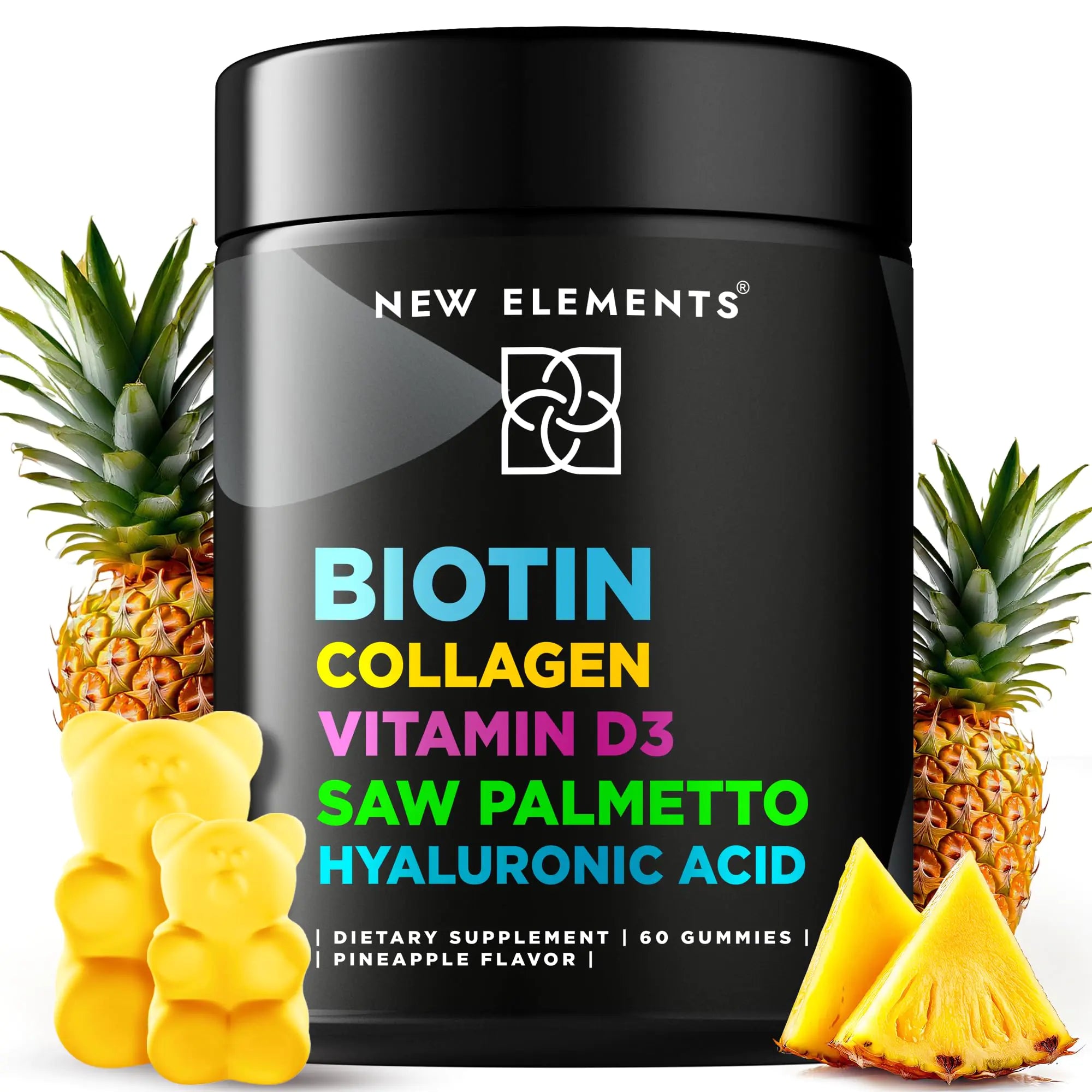 Hair, Skin &amp; Nail Support – Biotin, Collagen, Vitamin D3, Saw Palmetto &amp; Hyaluronic Acid