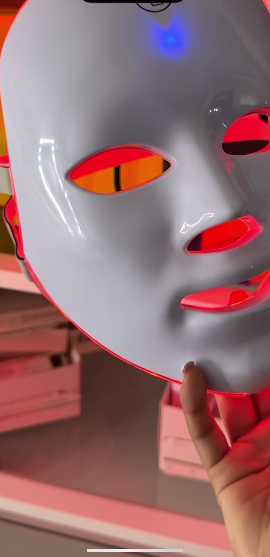 Red Light Therapy Face Mask – 90 LEDs, 7-Mode Skincare for Wrinkle Reduction &amp; Skin Rejuvenation